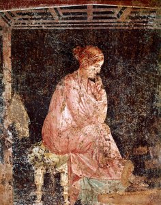 Roma Sanatı: “” Oturan genç kadın” (Oturan genç bayan) Pompei