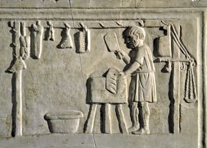 Roma sanatı: “” dükkanında bir kasap”” Bas kabartması, Roma uygarlığı, MS 2. yüzyıl, Roma, Museo della Civilta Romana - Dükkanında çalışan kasap - Taş kabartma, MS 2. yüzyıl - Roma, Museo della Civilta Romana by Roman