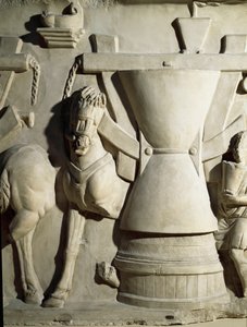 Roma sanatı: bir değirmen çarkını temsil eden alçak kabartma. 1. yüzyıl. Roma Roma Medeniyeti Müzesi by Roman
