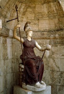 Roma sanatı: “” Evreni elinde kaldıran tanrıça Roma”” MS 1. yüzyıl heykeli. Roma, Campidoglio by Roman