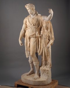 Bir kadın figürüne yaslanmış Dionysos heykeli ("Umut Dionysos"), MÖ 27–MS 68 (mermer)