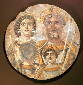 Tondo: Septimius Severus ailesinin paneli, MS 200 dolaylarında ahşap üzerine tempera