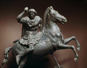 Büyük İskender (MÖ 356-323) atlı At, Bucephale olacaktı. Lysippe of Sicyone (MÖ 395-305) Napoli, Museo Archeologico Nazionale tarafından orijinalinden sonra bronz heykel