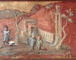 Kırsal sahneli antik Roma freski by Roman Roman