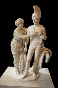Mart ayında Roma İmparatorluk Çifti ve Venüs (MS 120 ile 140 arasında) mermer heykel by Roman Roman