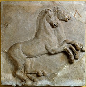 Bige (iki at tarafından çekilen iki tekerlekli Roma tankı) (kabartma) by Roman Roman