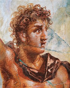 İskender (Ares) ve Stateira'nın (Afrodit) Evliliğinden İskender'i tasvir eden bir fresk detayı, Regio 6 Insula Occidentalis 39, Pompeii (UNESCO Dünya Mirası Listesi) by Roman Roman