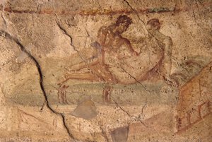 Lupanar, Pompeii'den (UNESCO Dünya Mirası Listesi) erotik fresk by Roman Roman