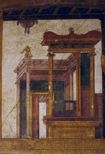 Fantastik mimariler, House of Vettii, Pompeii'deki oecus'tan fresk (UNESCO Dünya Mirası Listesi) by Roman Roman