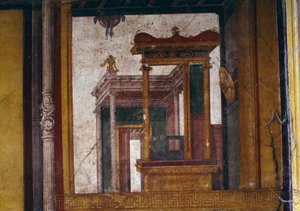 Fantastik mimariler, Pompeii Vettii Evi'ndeki oecus'tan fresk (UNESCO Dünya Mirası Listesi) by Roman Roman
