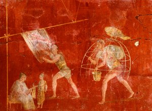 Pompeii'den (UNESCO Dünya Mirası Listesi) Çamaşırcıları tasvir eden fresk by Roman Roman