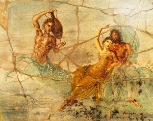 Pompei, İtalya'dan Poseidon ve Amphitrite'yi tasvir eden fresk by Roman Roman