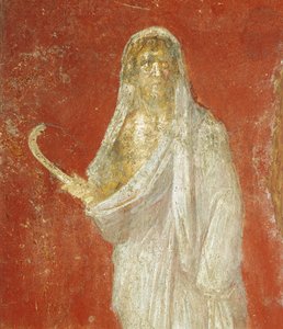 Pompei'den Satürn'ü tasvir eden fresk by Roman Roman