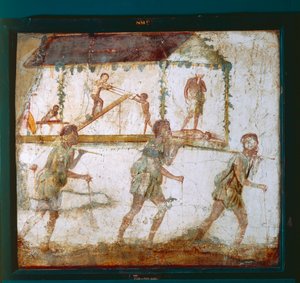 Marangoz alayını tasvir eden fresk, Pompeii'deki Marangoz Atölyesi by Roman Roman