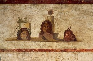 Üç başı tasvir eden fresk, Caius Julius Polybius Evi, Pompeii (UNESCO Dünya Mirası Listesi) by Roman Roman