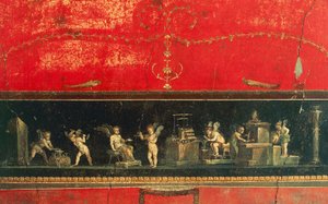 Aşk tanrısı ile friz, Vettii Evi, Pompeii (Unesco Dünya Mirası Listesi) by Roman Roman