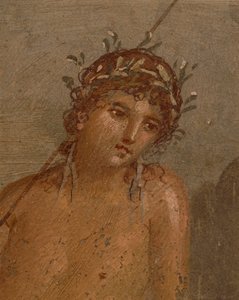 İtalya, Campania Bölgesi, Napoli Eyaleti, Pompeii, Marco Lucrezio'nun Evi Frontone Fresk, Narcissus'u gölet kenarında tasvir ediyor by Roman Roman