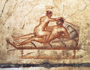 İtalya, Campania Bölgesi, Napoli İli, Pompei, Vettii Evi, Erotik fresk by Roman Roman