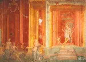 Boğa burcundaki Iphigenia'yı tasvir eden duvar resmi, Pinarius Cerialis Evi, Pompeii, Campania, İtalya by Roman Roman