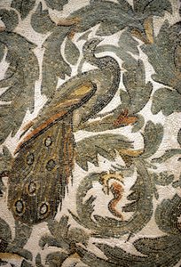 Tavus Kuşu, Mozaik Detayı - MS 4. yüzyıl, Bardo Müzesi, Tunus by Roman Roman