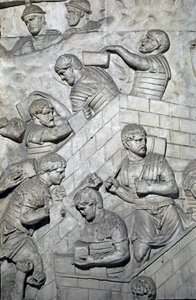 Roma Sanatı: “” Roma kampında bir kale inşası”” İmparator Trajan (53-117) döneminde Roma