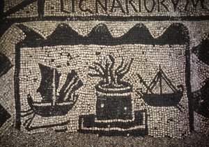 Roma tüccar deniz ve deniz feneri, antik Ostia (Ostia), Piazza delle Corporazioni. by Roman Roman