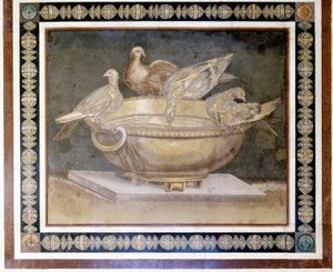 4 güvercini temsil eden Roma mozaiği. by Roman Roman