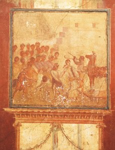 Truva Atı, Menander Evi'nden fresk, Pompeii, Campania, Roma Uygarlığı by Roman Roman