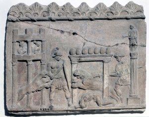 Arenalarda Venatio. Roma destanından alt kabartma Ulusal Roma Müzesi by Roman Roman