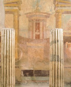 Labirent Evi, Pompeii, Campania, Roma Medeniyeti'nden İkinci Pompei Stilinde duvar resmi by Roman Roman