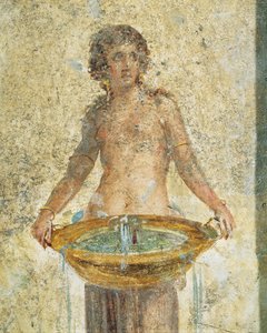 Pompei, Fresco'dan bir kova su taşıyan kadın, detay by Roman Roman