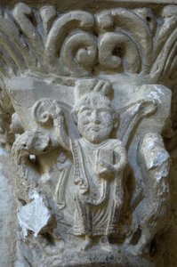 Romanesk sanat: Saint Blaise kilisesinin başkentinin detayı, Lacommande (Atlantik Pireneleri) by Romanesque