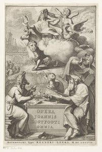 Yahudi adam ile alegorik figür Başlık sayfası: John Lightfoot, Opera Joannis Ligtfooti omnia, 1686 by Romeyn de Hooghe