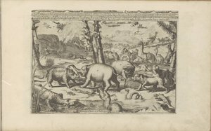 Aziatische ve Afrikaanca dieren Aziatische en Afrikaanse dieren / Asya ve Afrika Hayvanları (nesne üzerindeki başlık) Doğu ve Batı Hint Adaları ve Diğer Yerler (dizi başlığı) by Romeyn de Hooghe