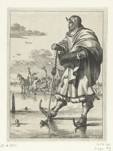 Şekiller à la mode no 11: Buz üzerinde hisse senedi oyuncusu Rakamlar à la mode (seri başlığı) by Romeyn de Hooghe