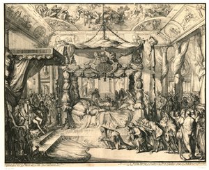 Kraliçe II. Mary Stuart, ölüm döşeğinde, 1695 İngiltere Kraliçesi II. Mary Stuart