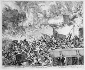 Viyana Baskı Döngüsü, Mayın ve Karşı Mayının Patlaması, Türklere Baskın, 1683 by Romeyn de Hooghe