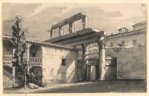 Sahne Tasarımı, Harabeler Arası Avlu by Romolo Achille Liverani