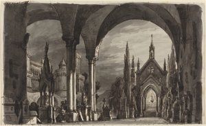 "Lucia di Lammermoor"dan Ravenswoods Mezarlığı by Romolo Liverani