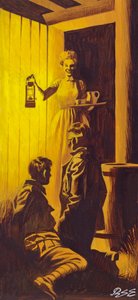 Edith Cavell Müttefik Askerleri Saklıyor (kağıt üzerine guaj) by Ron Embleton