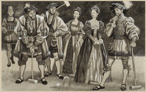 Francis I (1494-1547) Kroket Oynarken (kağıt üzerine guaj) by Ron Embleton