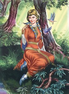 Maid Marian (kağıt üzerine guaj) by Ron Embleton