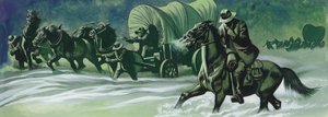 Kış vagon treni (kağıt üzerine guaj) by Ron Embleton