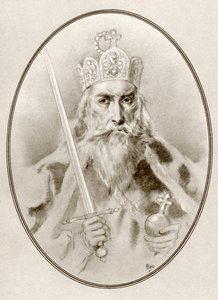 Ünlü Hükümdarların Yaşayan Biyografilerinden Charlemagne, diğer adıyla Büyük Charles veya I. Charles.