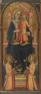 Bakire ve Çocuk Enthroned, İki Melekle, c.1420-25