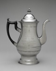 Cezve veya Çaydanlık, c. 1830-1870 (kalay, tanımlanamayan ahşap) by Roswell (attr.to) Gleason