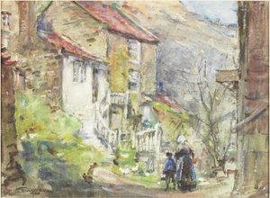 Bir Runswick Kulübesi (kağıt üzerine suluboya ve gövde rengi) by Rowland Henry Hill
