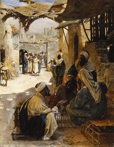 Bir Köy Sokağında Sohbet Eden Araplar, 1894 by Rudolf Der G. Swoboda