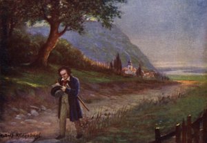 Beethoven Viyana banliyösünde sabah yürüyüşünde Kahlenbergerdorf (renkli taş)