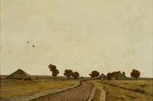 Çiftlikler ile Hollandalı manzara